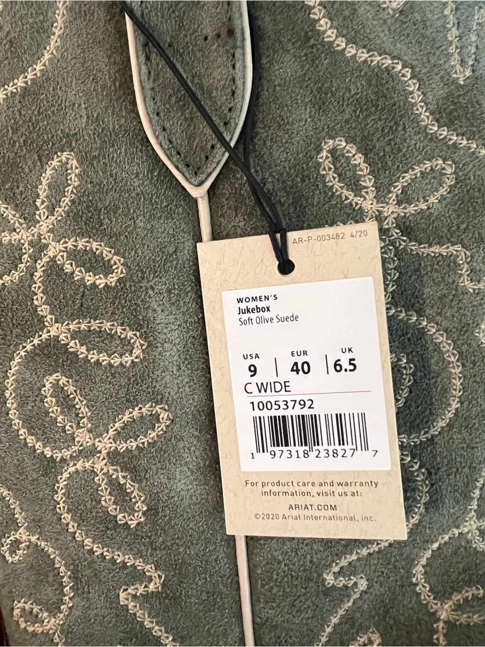Ariat Women’s Olive Suede Western Boots - Picture 2 of 3